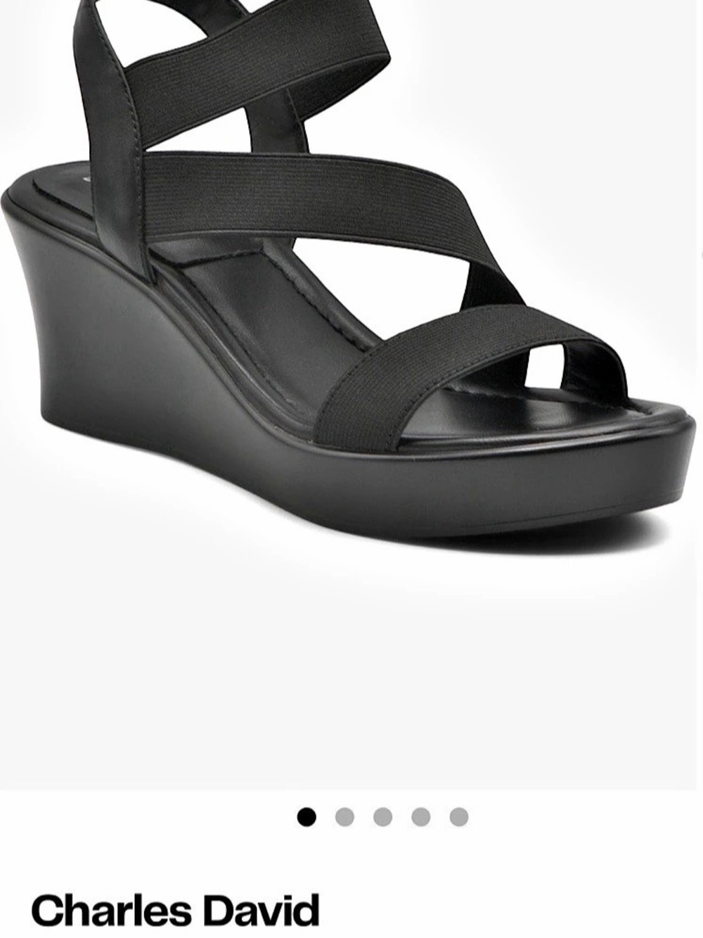 Charles David Classical Ankle Strap Platform Wedge Sandal Platform Wedge Sandals